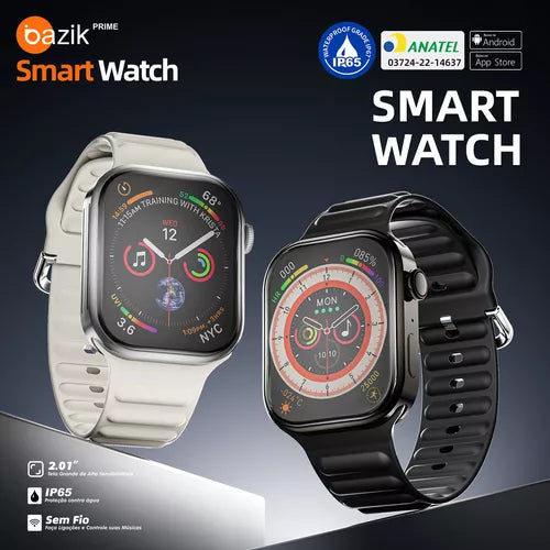 RELÓGIO SMARTWATCH BAZIK PRIME S28 ULTRA MAX COM IP65