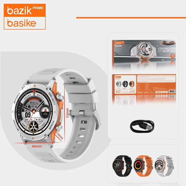 RELÓGIO SMARTWATCH BAZIK PRIME S37 ULTRA MAX