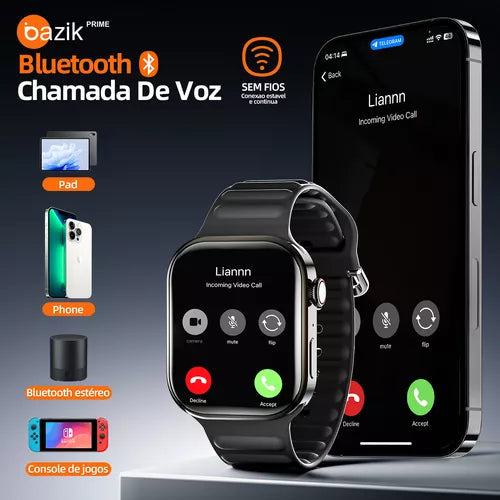 RELÓGIO SMARTWATCH BAZIK PRIME S28 ULTRA MAX COM IP65
