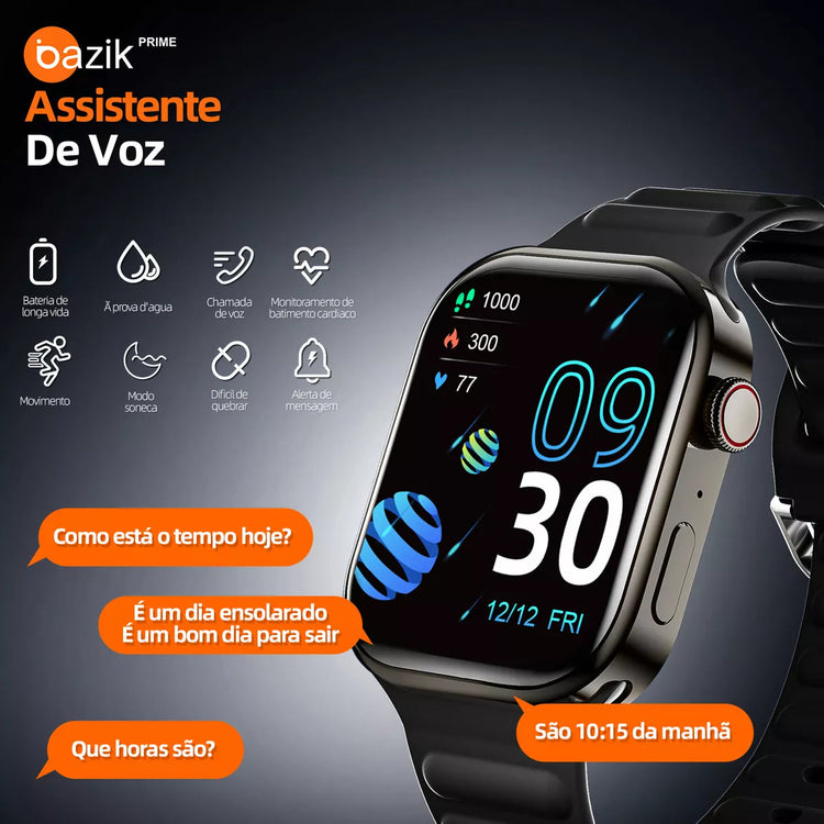 RELÓGIO SMARTWATCH BAZIK PRIME S28 ULTRA MAX COM IP65
